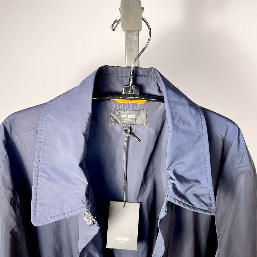 NWT JACK SPADE New York Navy Blue Packable Trench Coat‎ XL